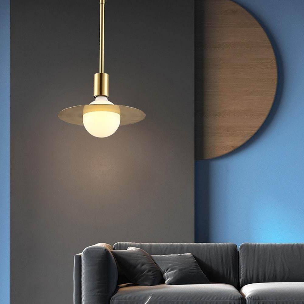 Modern Gold Ball LED Pendant Light Geometric Metal Hanging Ceiling Lamp for Living Room