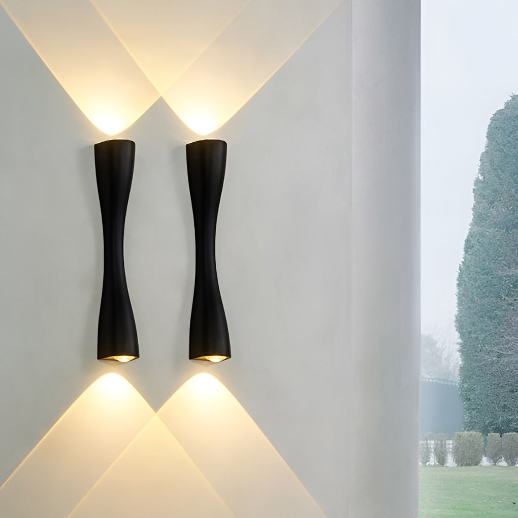 Modern Gold Black and White LED Wall Sconce Up and Down Light for Indoor and Outdoor Areas