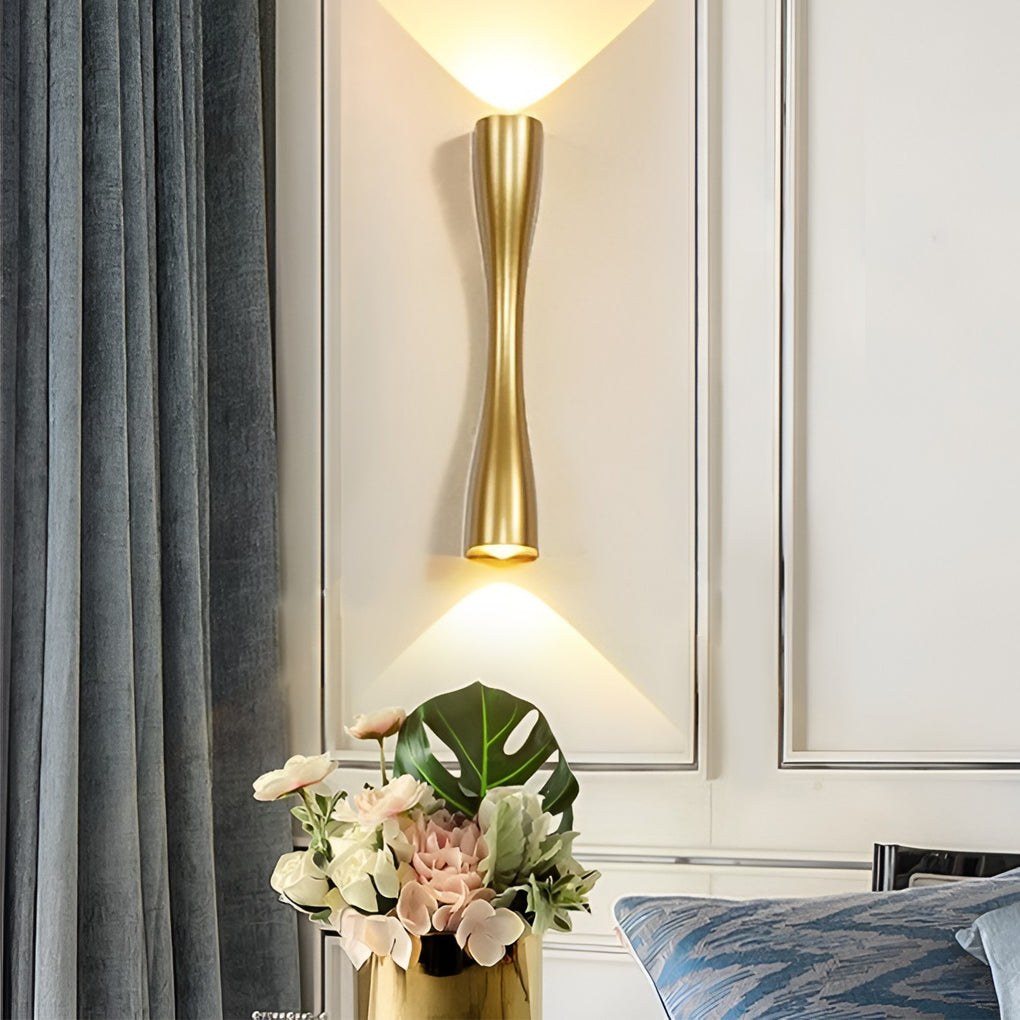 Modern Gold Black and White LED Wall Sconce Up and Down Light for Indoor and Outdoor Areas