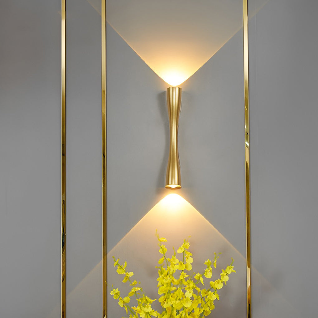 Modern Gold Black and White LED Wall Sconce Up and Down Light for Indoor and Outdoor Areas