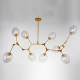 Modern Gold Branch Bubble Sputnik Chandelier with Glass Globe Shades for Living Room 5 to 11 Lights