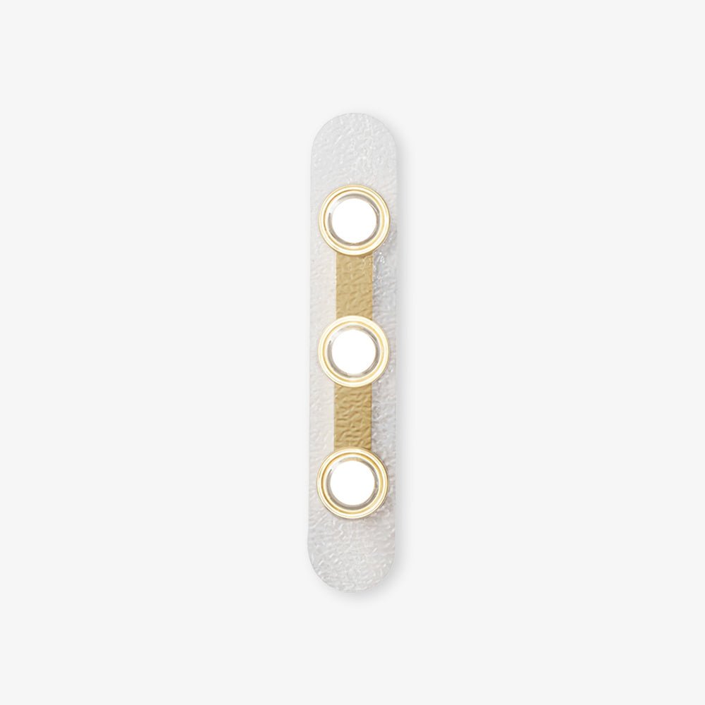 Modern Gold Brass LED Wall Sconce with Geometric Handcrafted Glass Disks