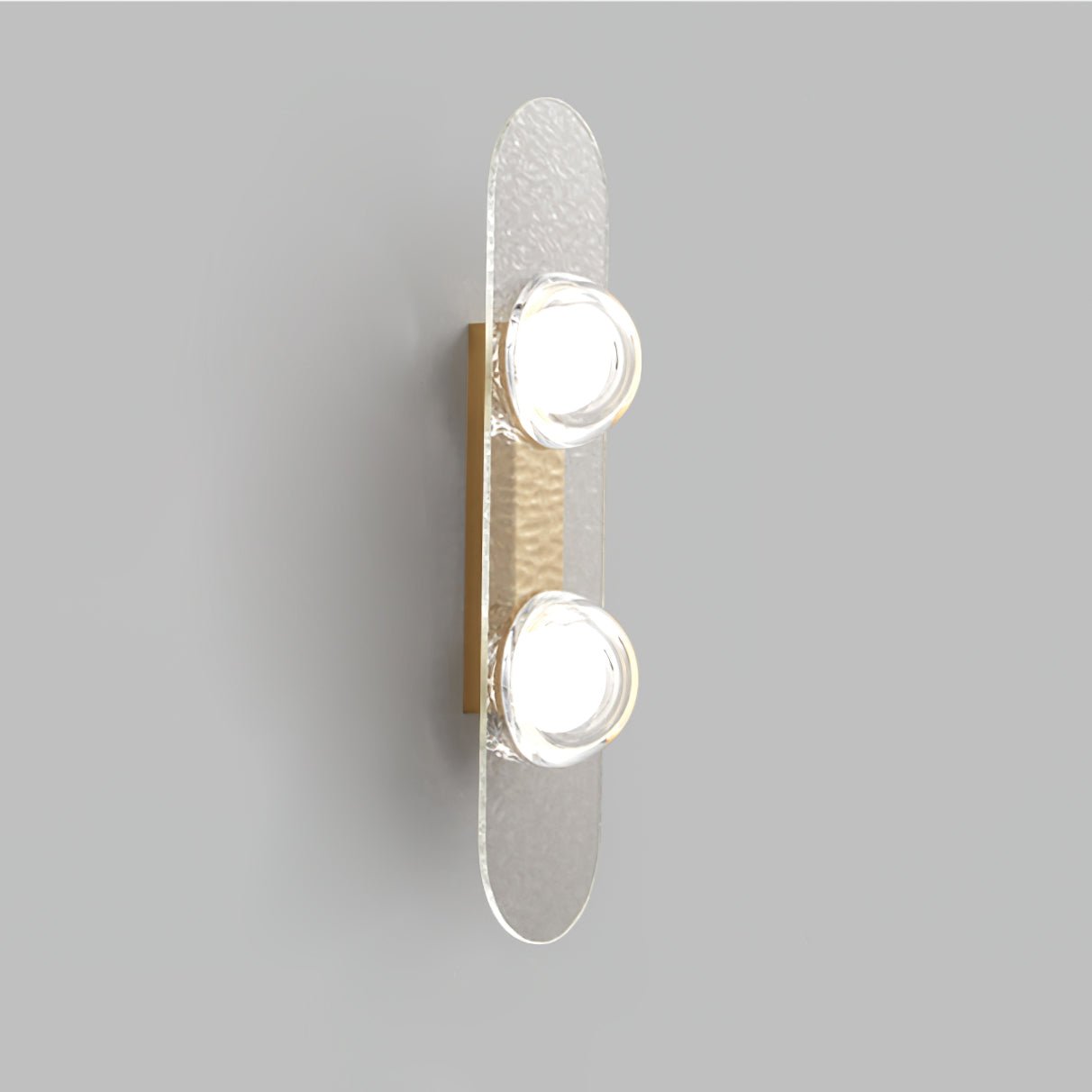 Modern Gold Brass LED Wall Sconce with Geometric Handcrafted Glass Disks