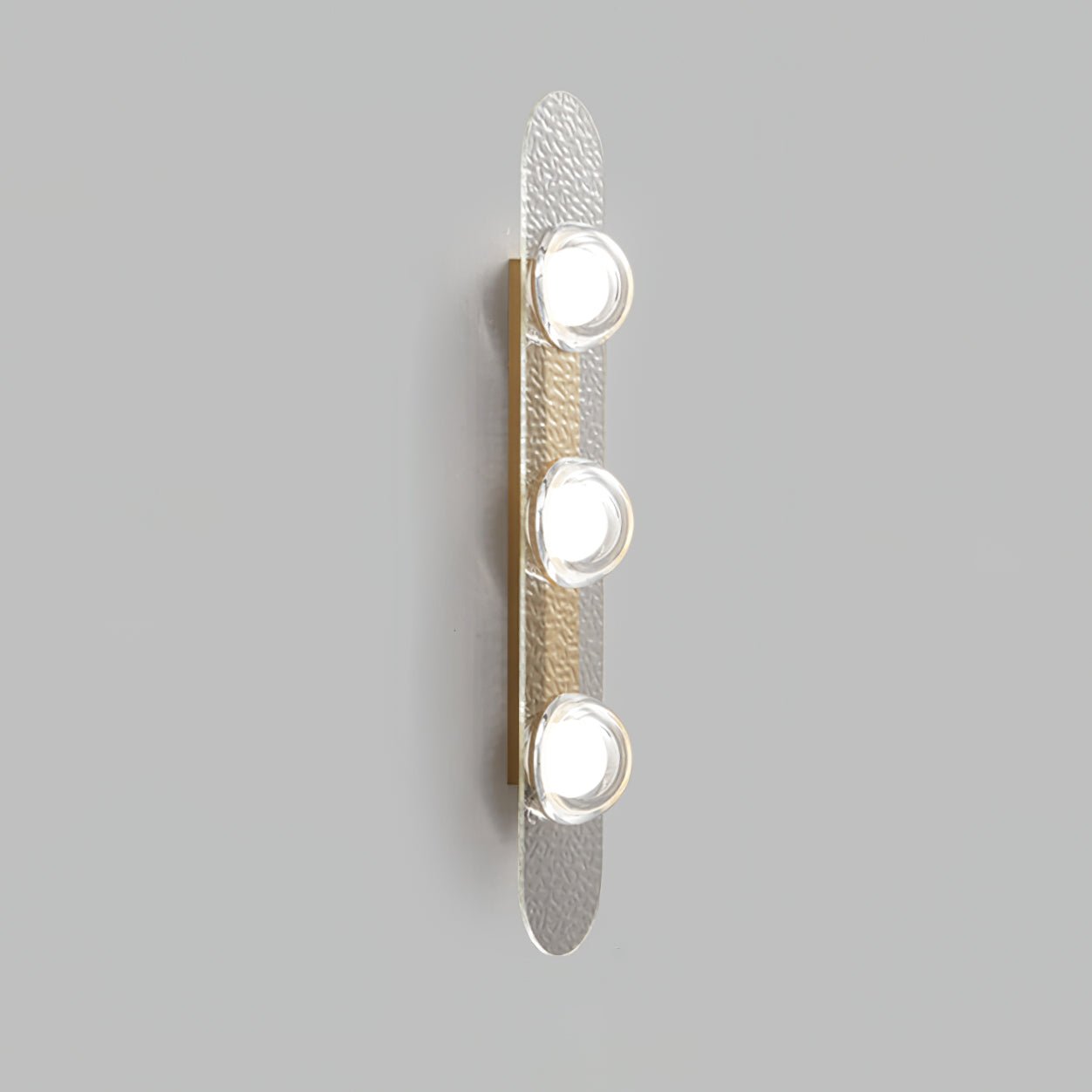 Modern Gold Brass LED Wall Sconce with Geometric Handcrafted Glass Disks