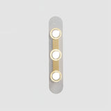Modern Gold Brass LED Wall Sconce with Geometric Handcrafted Glass Disks