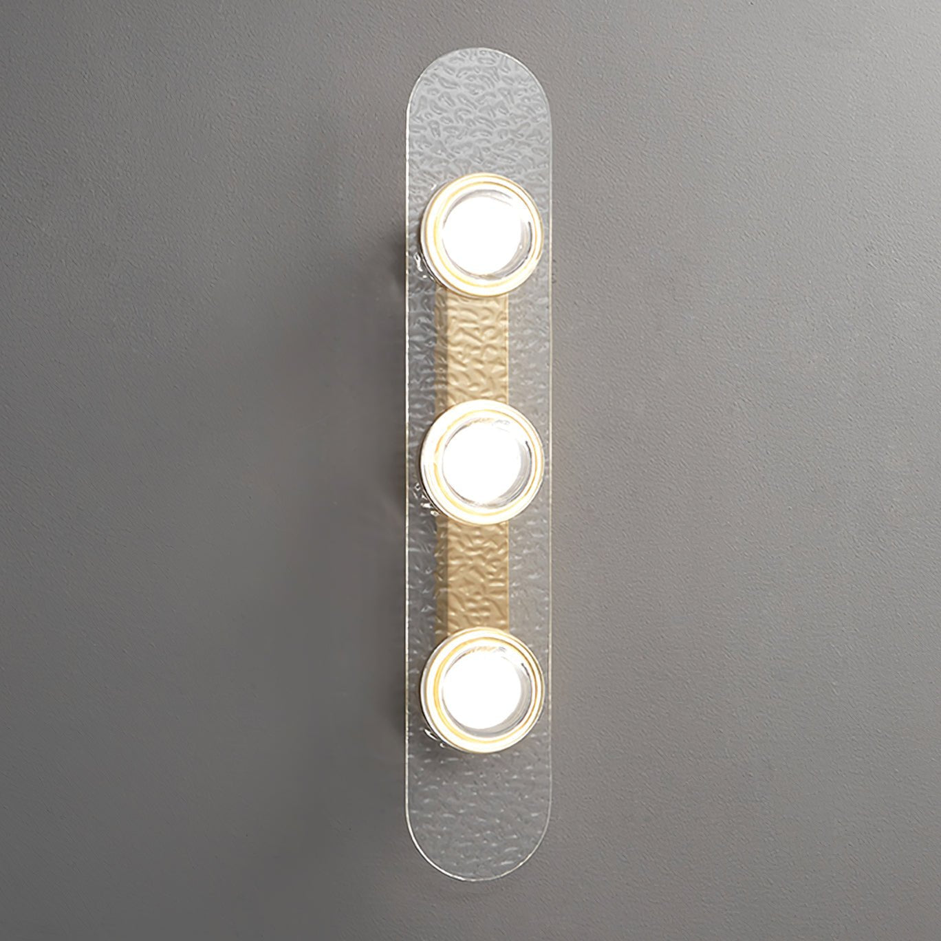 Modern Gold Brass LED Wall Sconce with Geometric Handcrafted Glass Disks