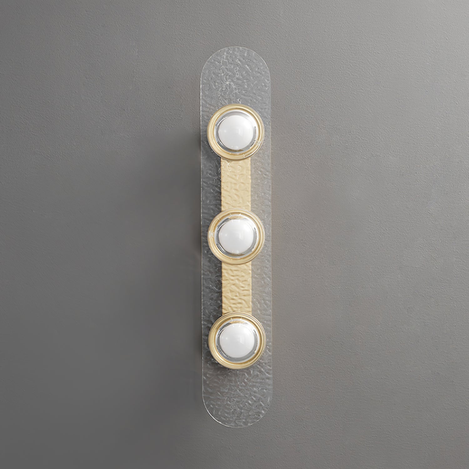 Modern Gold Brass LED Wall Sconce with Geometric Handcrafted Glass Disks