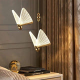 Modern Gold Butterfly Shaped LED Pendant Light Acrylic Hanging Lamp for Island and Bedroom