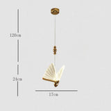 Modern Gold Butterfly Shaped LED Pendant Light Acrylic Hanging Lamp for Island and Bedroom
