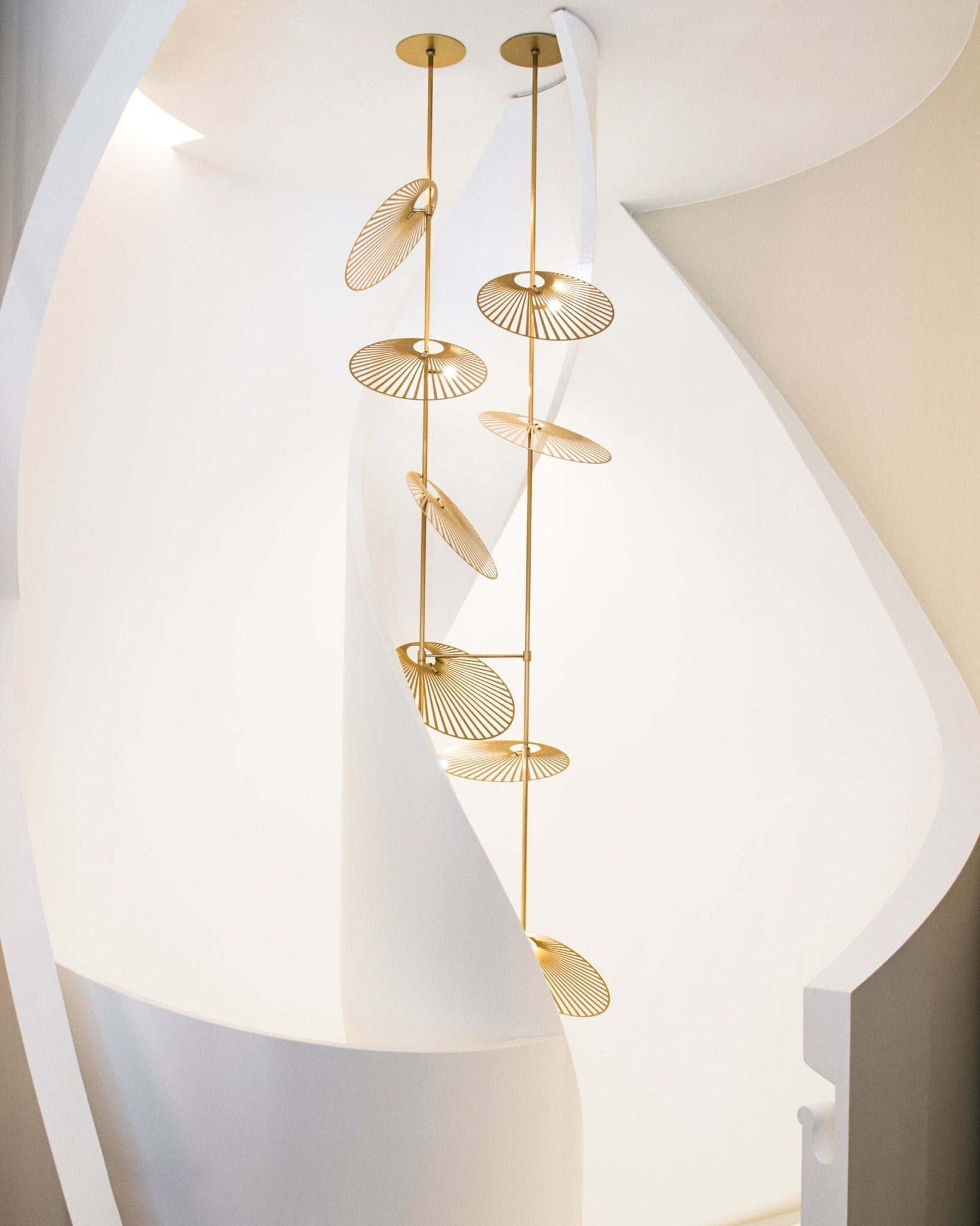 Modern Gold Cattail Leaf Chandelier Nature Inspired Aluminum Pendant Lighting