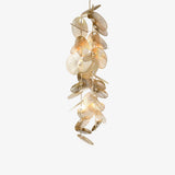 Modern Gold Cattail Leaf Chandelier Nature Inspired Aluminum Pendant Lighting