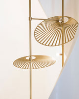 Modern Gold Cattail Leaf Chandelier Nature Inspired Aluminum Pendant Lighting