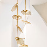 Modern Gold Cattail Leaf Chandelier Nature Inspired Aluminum Pendant Lighting