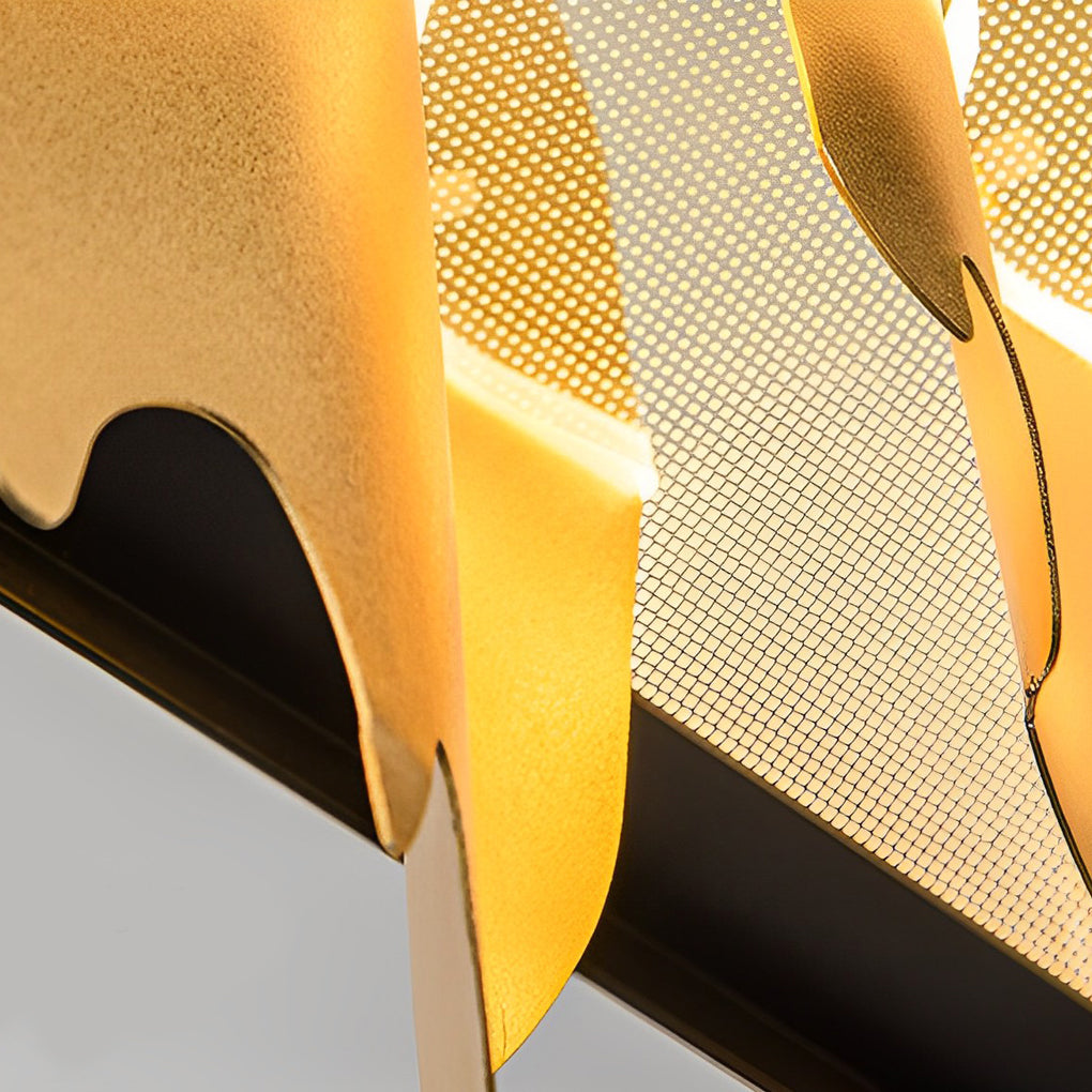 Modern Gold Circular LED Chandelier Stepless Dimming Pendant Light with Remote Control