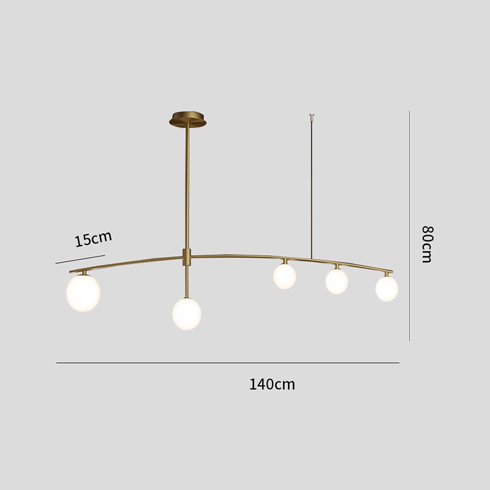 Modern Gold Copper LED Branch Chandelier with Irregular Glass Shades for Living Dining Room