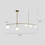 Modern Gold Copper LED Branch Chandelier with Irregular Glass Shades for Living Dining Room