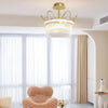 Modern Gold Crystal Chandelier Luxury Round Flush Mount Ceiling Light for Living Room