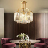 Modern Gold Crystal Copper Chandelier Nordic LED Pendant Light for Kitchen Island and Living Room