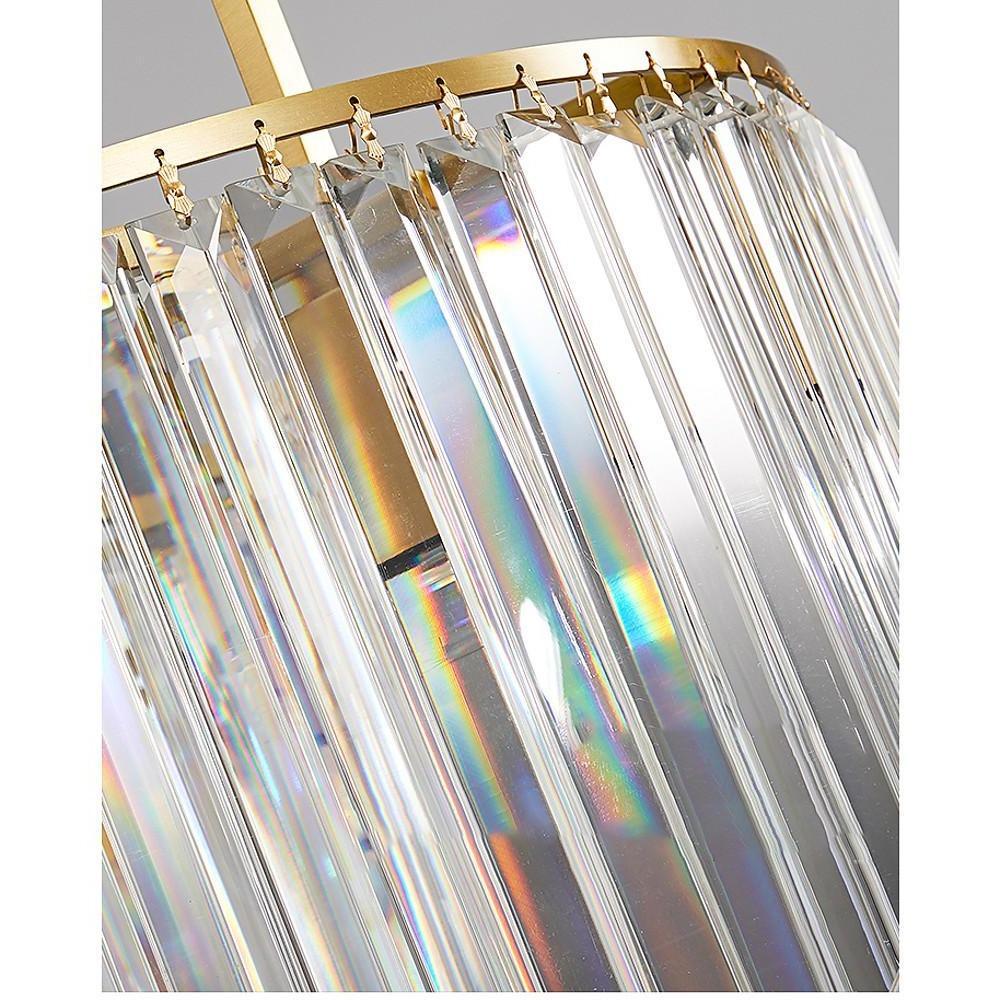 Modern Gold Crystal Copper Chandelier Nordic LED Pendant Light for Kitchen Island and Living Room