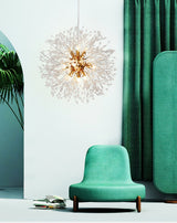 Modern Gold Crystal Dandelion Chandelier Firework Pendant Lighting for Dining Room