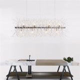 Modern Gold Crystal Dandelion Chandelier Firework Pendant Lighting for Dining Room