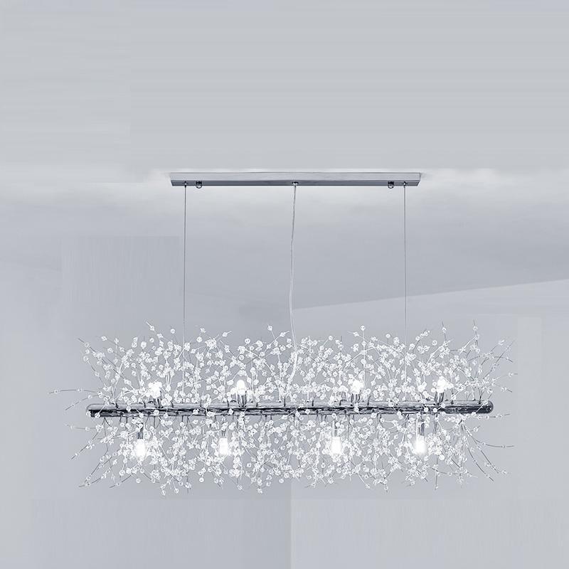Modern Gold Crystal Dandelion Chandelier Firework Pendant Lighting for Dining Room