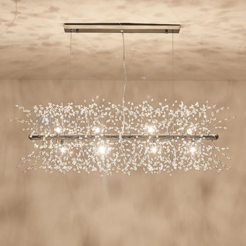 Modern Gold Crystal Dandelion Chandelier Firework Pendant Lighting for Dining Room