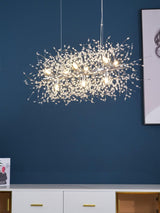 Modern Gold Crystal Dandelion Chandelier Firework Pendant Lighting for Dining Room