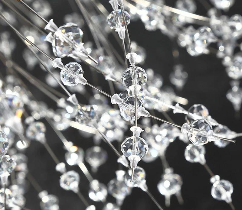 Modern Gold Crystal Dandelion Chandelier Firework Pendant Lighting for Dining Room