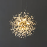 Modern Gold Crystal Dandelion Chandelier Firework Pendant Lighting for Dining Room