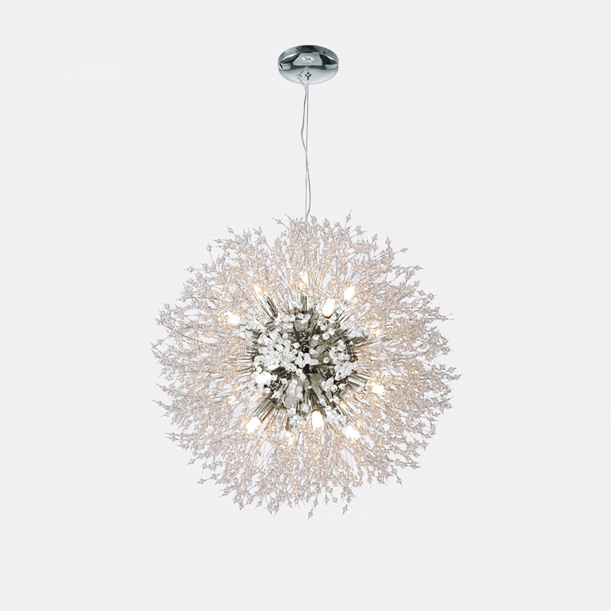 Modern Gold Crystal Dandelion Chandelier Firework Pendant Lighting for Dining Room