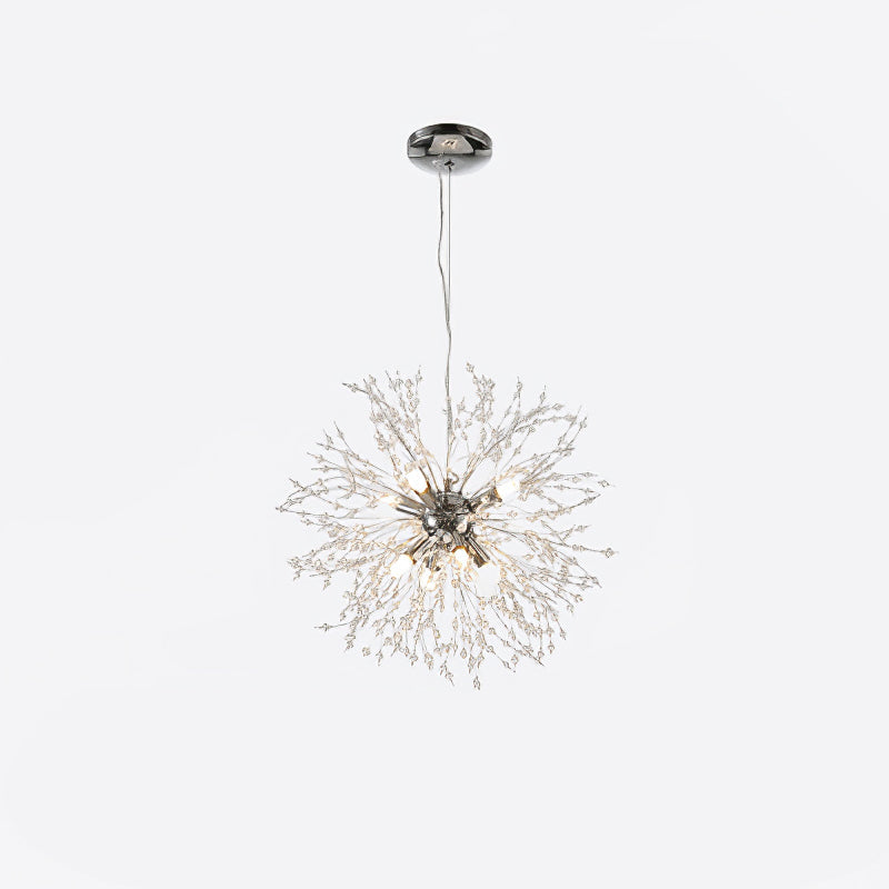 Modern Gold Crystal Dandelion Chandelier Firework Pendant Lighting for Dining Room