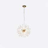 Modern Gold Crystal Dandelion Chandelier Firework Pendant Lighting for Dining Room