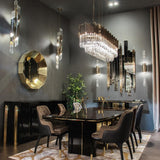 Modern Gold Crystal Empire Candelabrum Chandelier for Elegant Interior Lighting