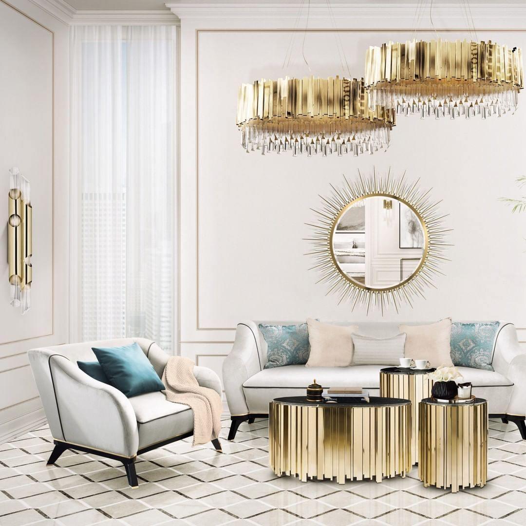 Modern Gold Crystal Empire Candelabrum Chandelier for Elegant Interior Lighting