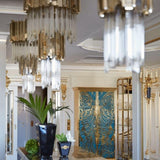 Modern Gold Crystal Empire Candelabrum Chandelier for Elegant Interior Lighting
