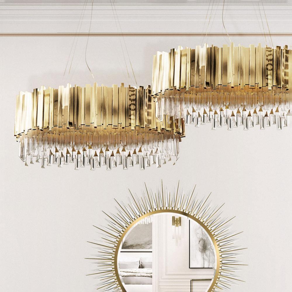 Modern Gold Crystal Empire Candelabrum Chandelier for Elegant Interior Lighting