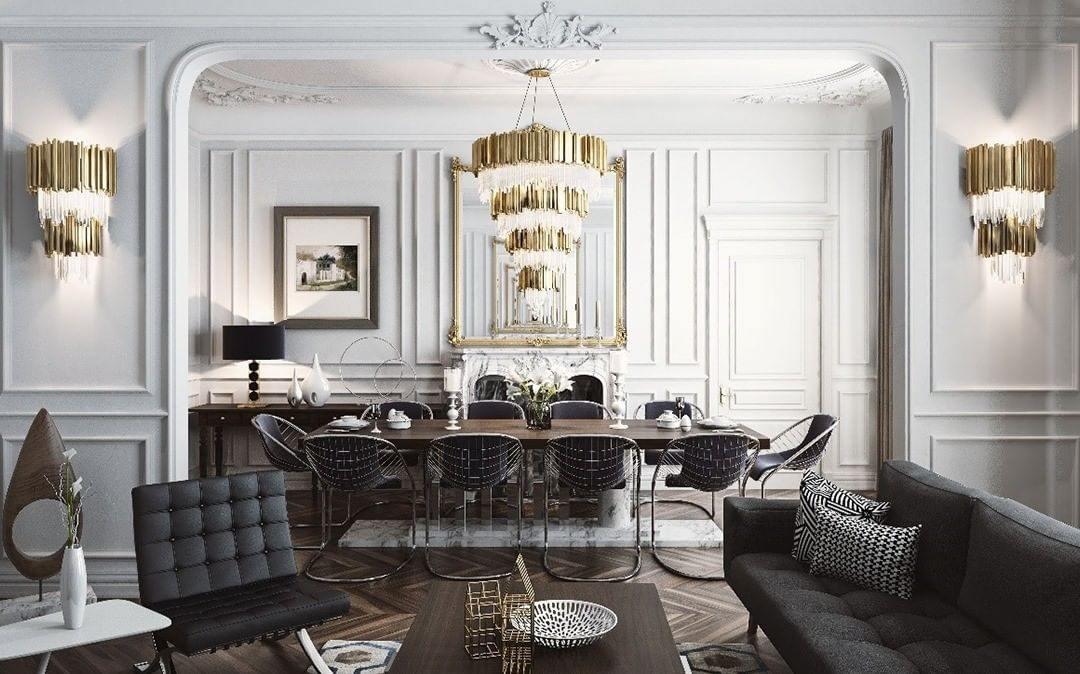 Modern Gold Crystal Empire Candelabrum Chandelier for Elegant Interior Lighting