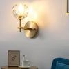 Modern Gold Crystal Globe Plug In Wall Sconce LED Ball Lighting for Living Room Corridor