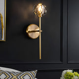 Modern Gold Crystal Globe Plug In Wall Sconce LED Ball Lighting for Living Room Corridor