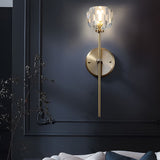 Modern Gold Crystal Globe Plug In Wall Sconce LED Ball Lighting for Living Room Corridor
