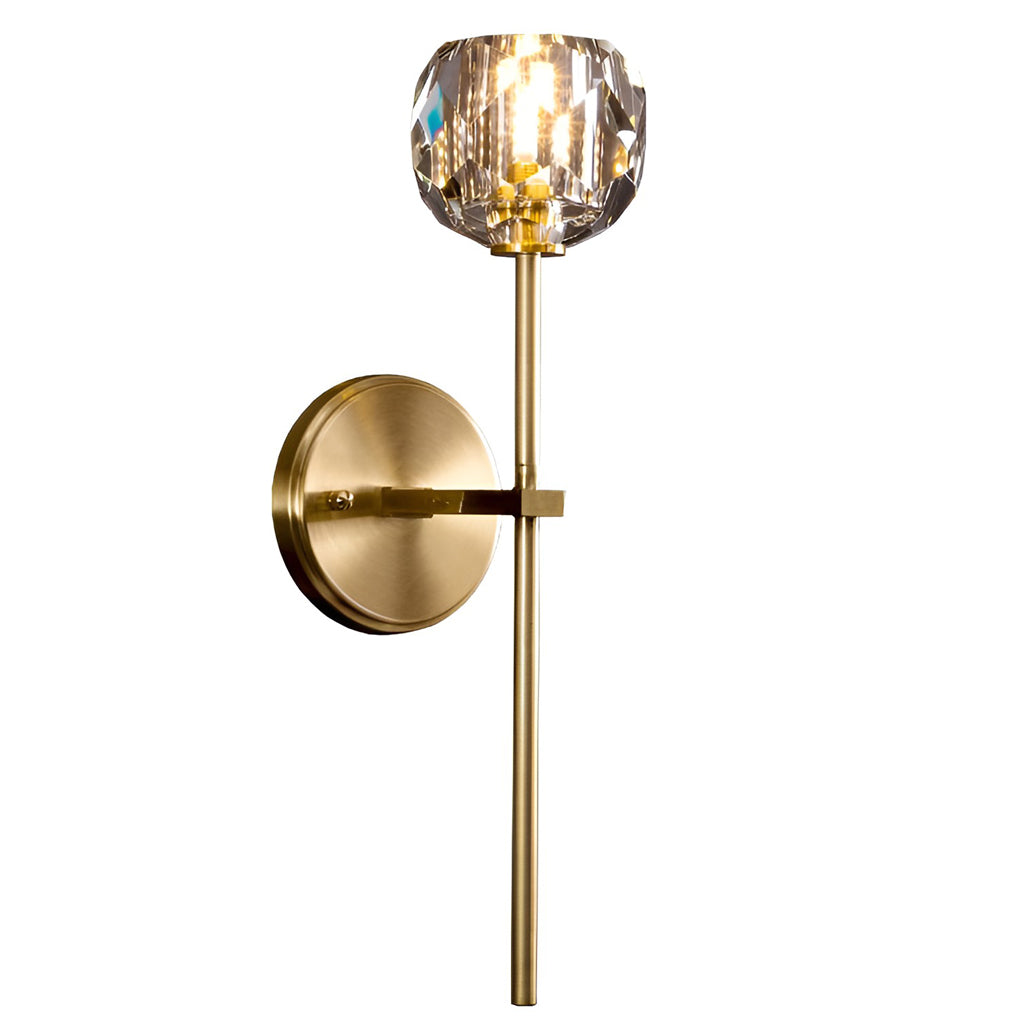 Modern Gold Crystal Globe Plug In Wall Sconce LED Ball Lighting for Living Room Corridor