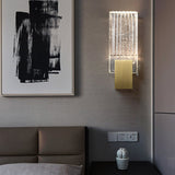 Modern Gold Crystal LED Wall Sconce for Bedside Staircase and Aisle Lighting