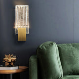 Modern Gold Crystal LED Wall Sconce for Bedside Staircase and Aisle Lighting
