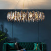 Modern Gold Crystal Pendant Light with Three Color LED for Luxury Living Room and Dining Room