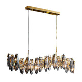 Modern Gold Crystal Pendant Light with Three Color LED for Luxury Living Room and Dining Room