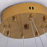 Modern Gold Crystal Ring LED Chandelier Dimmable Flush Mount Ceiling Light for Living Room Bedroom