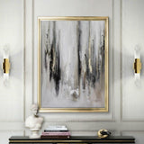 Modern Gold Crystal Wall Sconce Set of 2 Vertical Integrated LED Indoor Lighting Fixture