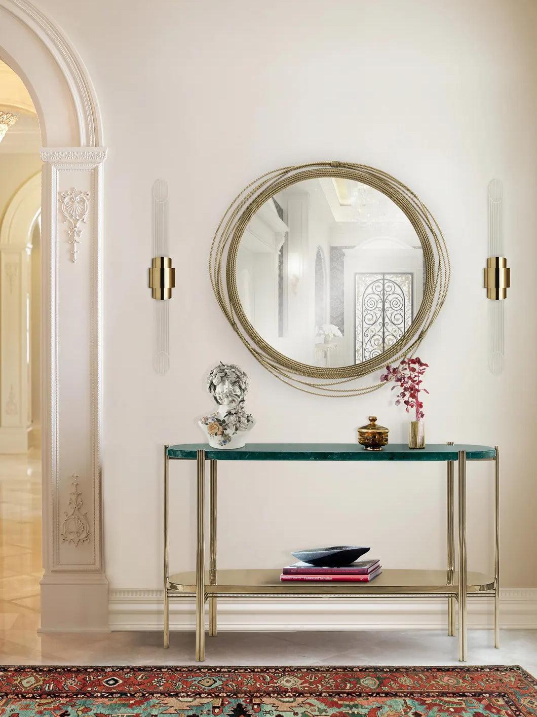 Modern Gold Crystal Wall Sconce Set of 2 Vertical Integrated LED Indoor Lighting Fixture