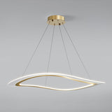 Modern Gold Curved LED Chandelier Acrylic Flush Mount Ceiling Light Marques